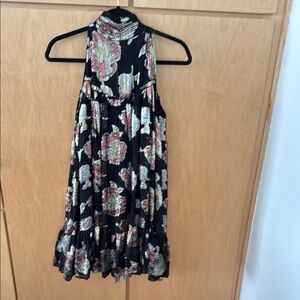 Maeve Black Floral Halter Dress